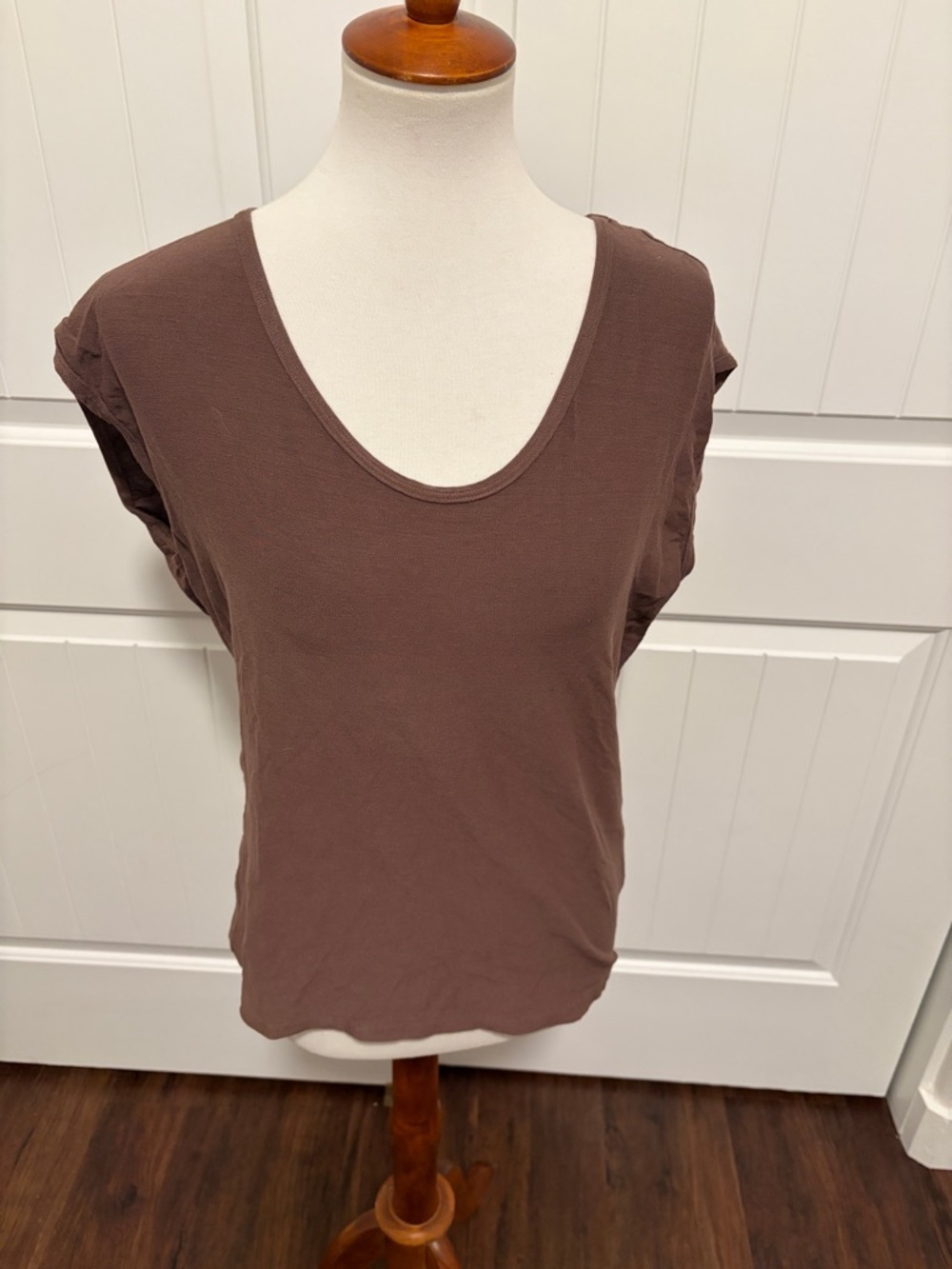 Eileen Fisher Brown Scoop Neck Tank